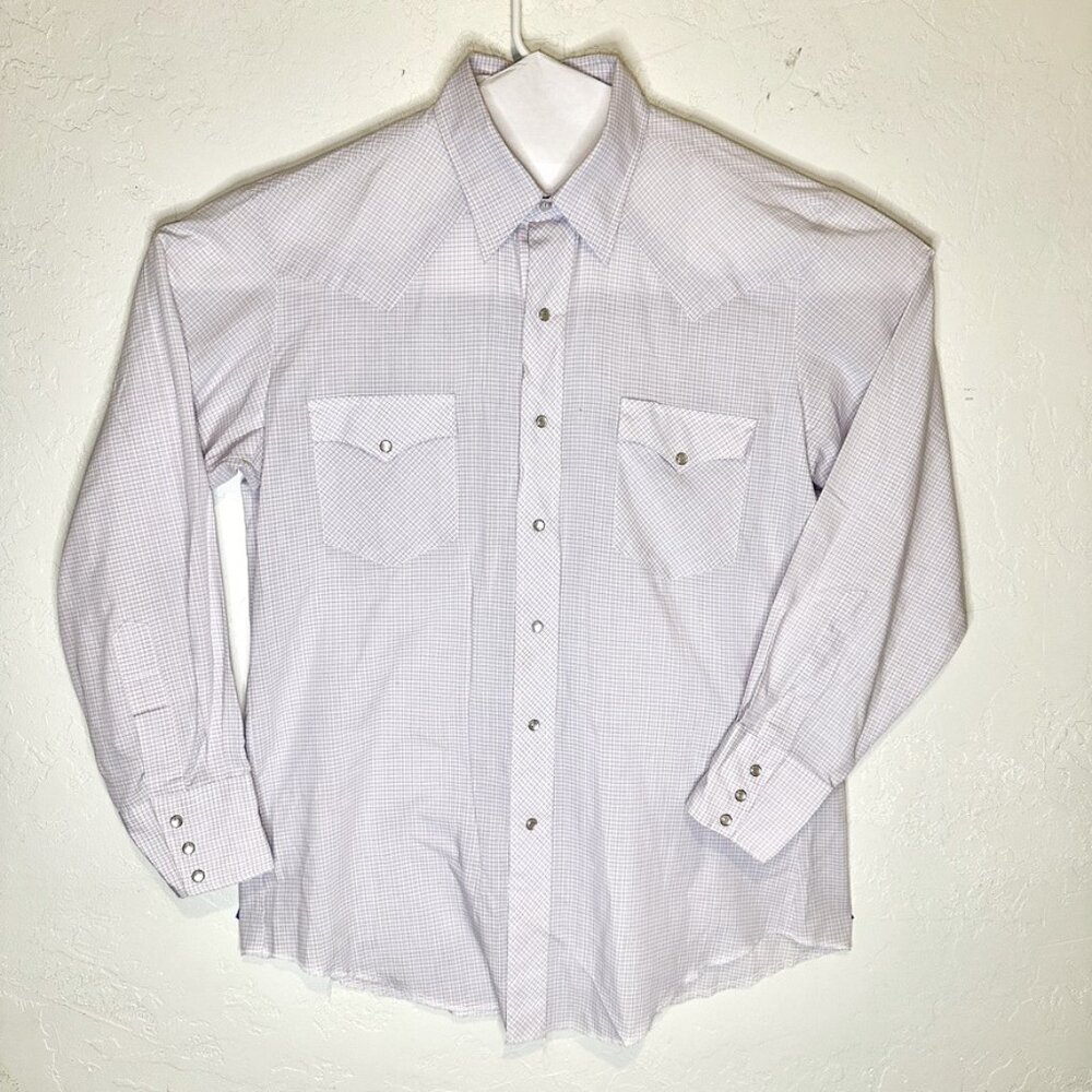 Western Fashions Shirt Mens 16 /30 Beige Pearl Snap Long Sleeve
